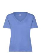 Mango Short-Sleeved Cotton T-Shirt Blå