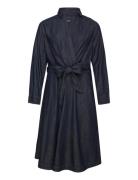 Lauren Women Denim Long-Sleeve Midi Dress Blå