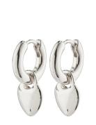 Pilgrim Sophia Recycled Heart Hoops Silver