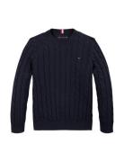 Tommy Hilfiger Essential Reg Cable Sweater Marinblå