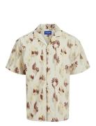 Jack & J S Jorjeff Jacquard Shirt Ss Ln Styd24 Beige