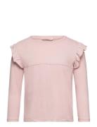 Mango Long -Sleeved T-Shirt With Ruffles Rosa