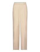 Mango Chalk-Stripe Trousers Beige