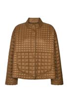 Rabens Sal R Kally - Linear Quilt Short Jacket Brun