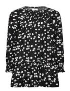 Mango Floral Print Dress Svart