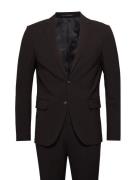 Lindbergh Plain Mens Suit - Normal Lenght Svart