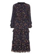 Lauren Ralph Lauren Floral Ruffle-Trim Georgette Dress Multi/patterned