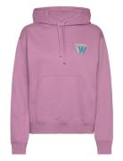 Double A By Wood Wood Jenn Stacked Logo Hoodie Lila