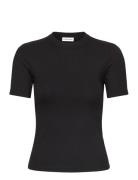 Calvin Klein Modal Rib Slit Detail T-Shirt Ss Svart