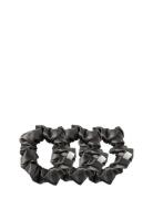 Cloud & Glow Silk Scrunchies 4 Cm Charcoal Svart