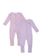 Name It Nbfnightsuit 2P Zip Ff Petit Flower Noos Lila