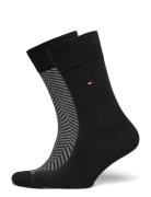 Tommy Hilfiger Th Men Sock 2P Irregular Herringb Svart