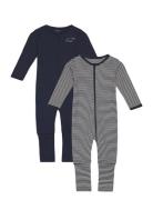 Name It Nbnnightsuit 2P Zip Ff Y/D Core 2 Noos Marinblå