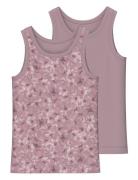 Name It Nmftank Top 2P Mauve Flower Noos Rosa