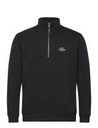 Mads Nørgaard Standard Half Zip Logo Sweat Svart