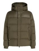 Tommy Hilfiger Mix Down Hooded Puffer Jacket Grön