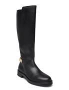 Tommy Hilfiger Th Logo Leather Long Boot Svart