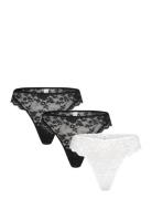 Lindex Brief Thong Reg Iris Lace Back Svart