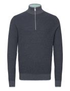 Tom Tailor Multicolored Knit Troyer Marinblå