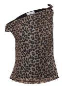 Mango Asymmetrical Leopard-Print Top Brun