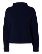 Selected Femme Slfselma Ls Knit T-Neck Marinblå