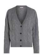 Tommy Hilfiger Soft Wool Cable Cardigan Grå