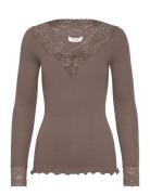 Rosemunde Organic T-Shirt W/ Lace Brun