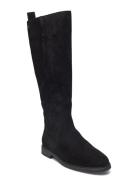 Tommy Hilfiger Flag Suede Long Boot Zip Svart