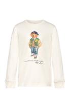 Ralph Lauren Kids Polo Bear Cotton Long-Sleeve Tee Kräm