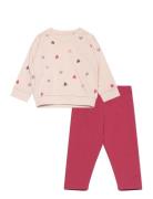 Lindex Set Sweatshirt Leggings Hearts Rosa