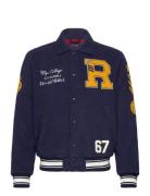 Polo Ralph Lauren Pile Fleece Letterman Jacket Blå