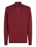 Tommy Hilfiger Ls Zip Rwb Detail Reg Polo Burgundy