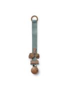 Elodie Details Pacifier Clip Wood - Hazy Jade Acorn Grön