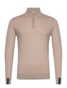 Mos Mosh Gallery Mmgadam Soft Zip Turtle Neck Knit Beige