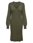 ONLY Onlkatia Ls V-Neck Dress Nca Knt Khaki Green