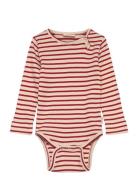 Petit Piao Body L/S Modal Striped Röd