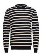 Mads Nørgaard Eco Wool Karsten Stripe Knit Marinblå