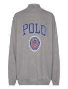 Polo Ralph Lauren Logo Crest Lightweight Fleece Mockneck Grå