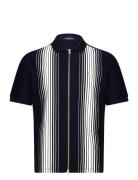 Fred Perry Ombre Stripe Zip Polo Marinblå