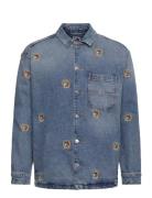 Tommy Jeans Crest Denim Overshirt Dh6134 Blå