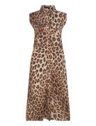 Mango Leopard-Print Shirt Dress Brun