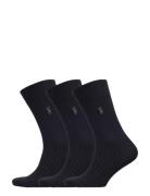 Polo Ralph Lauren Underwear Ribbed Crew Sock 3-Pack Svart