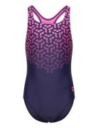 Arena Girl's Arena Kikko V Swimsuit Swim Pro Back Navy-S Marinblå