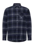Mos Mosh Gallery Mmgdavid Wool Check Shirt Marinblå