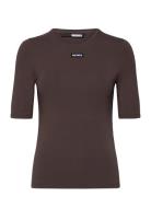 ROTATE Birger Christensen Short Sleeve T-Shirt Brun