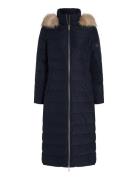 Tommy Hilfiger Heritage Down Tyra Maxi With Fur Marinblå