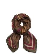 Lauren Ralph Lauren Belting-Print Glen Plaid Silk Scarf Brun