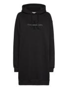 Calvin Klein Jeans Chenille Monologo Hoodie Dress Svart