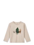 Liewood Apia Placement Longsleeve T-Shirt Beige