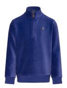 Ralph Lauren Kids Knit Corduroy Quarter-Zip Pullover Blå